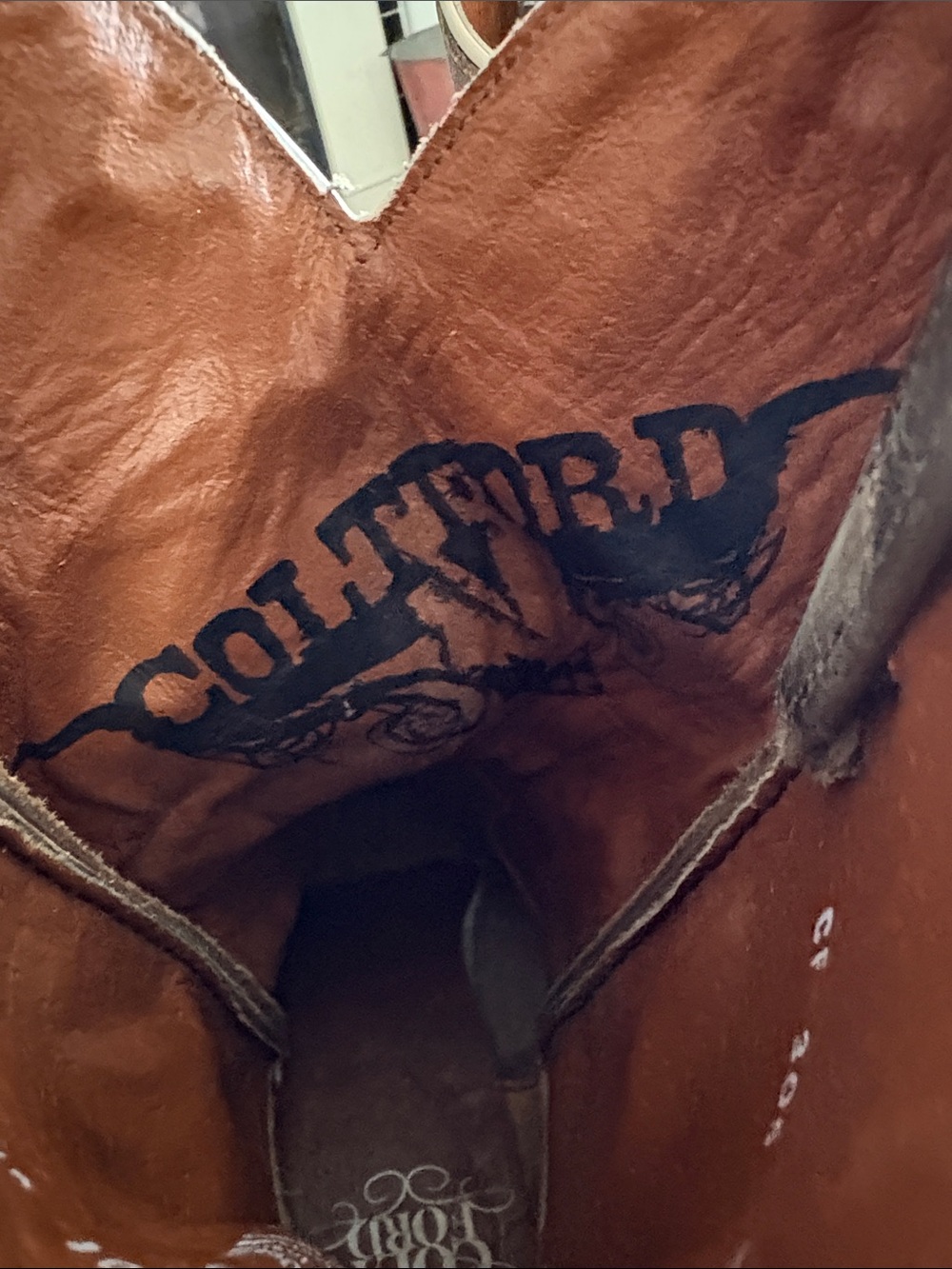 Vintage Colt Ford Star Inlay Western Cowboy Boots Leather Size 8 - Picture 6 of 7